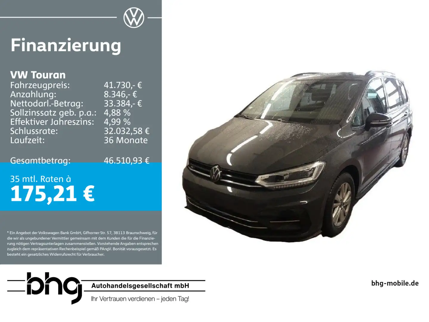 Volkswagen Touran 2.0 TDI DSG Highline R-line BlackStyle 7 Grau - 1