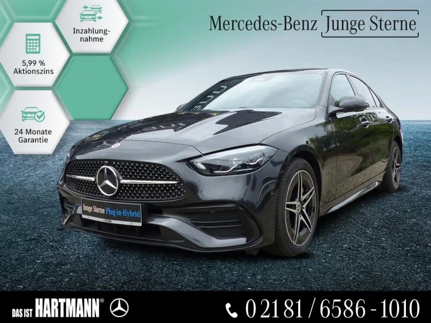 Mercedes-Benz C 300 e AMG PLUS+NIGHT+RÜF.-KAM+MBUX+AMBI+MEMORY Grau - 1
