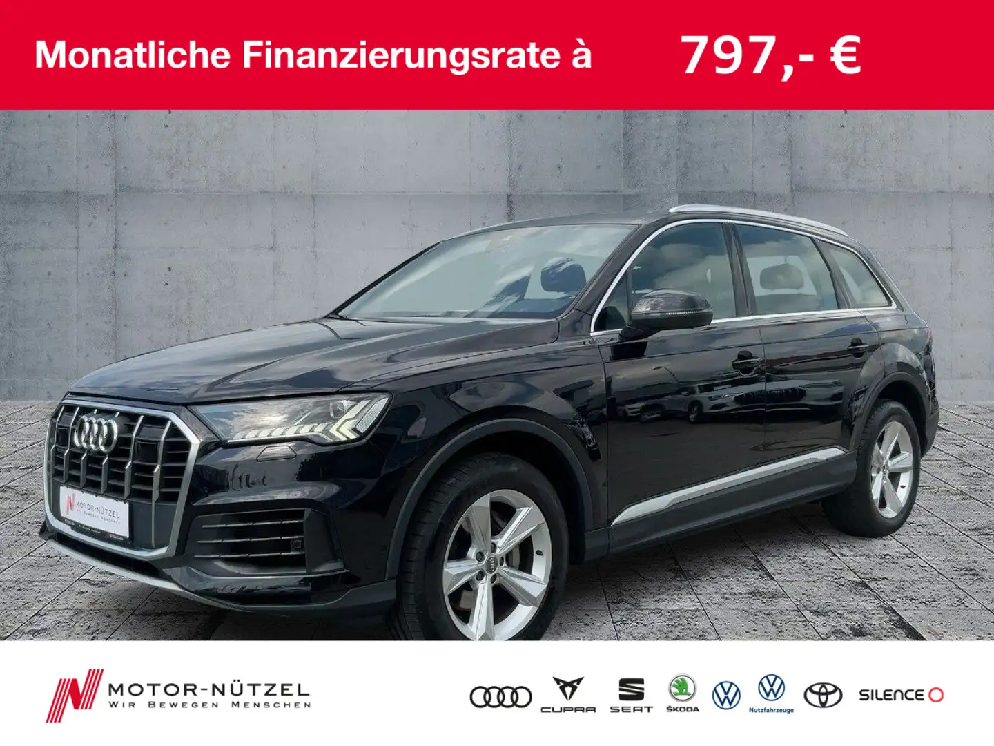Audi Q7 45 TDI QU S-LINE MATRIX+NAV+2xPDC+ACC+PANO+19 Schwarz - 1