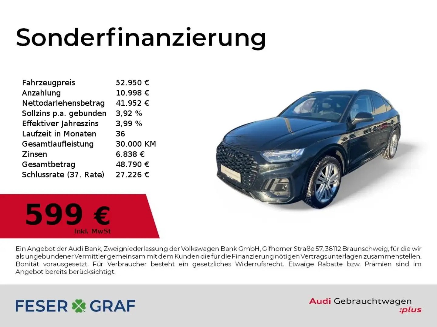 Audi Q5 Sportback S line 40 TDI quattro Matrix/Pano Schwarz - 1