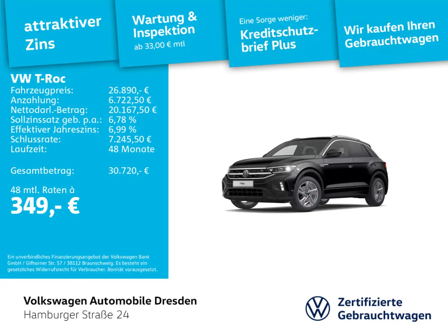 Volkswagen T-Roc T-ROC R-Line Schwarz - 1