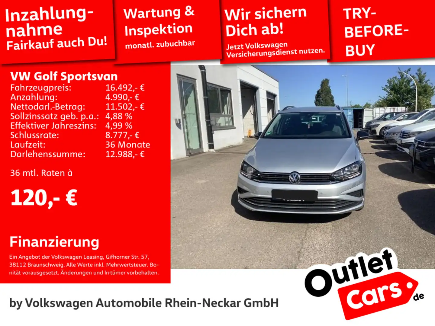 Volkswagen Golf Sportsvan 1.0 TSI IQ.Drive Navi PDC ACC Sit Srebrny - 1