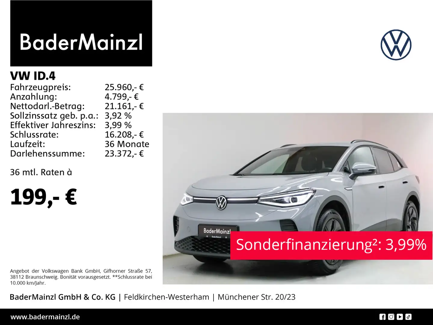 Volkswagen ID.4 Matrix WäPu Carplay WSS-Heiz. ACC Navi SHZ Gris - 1