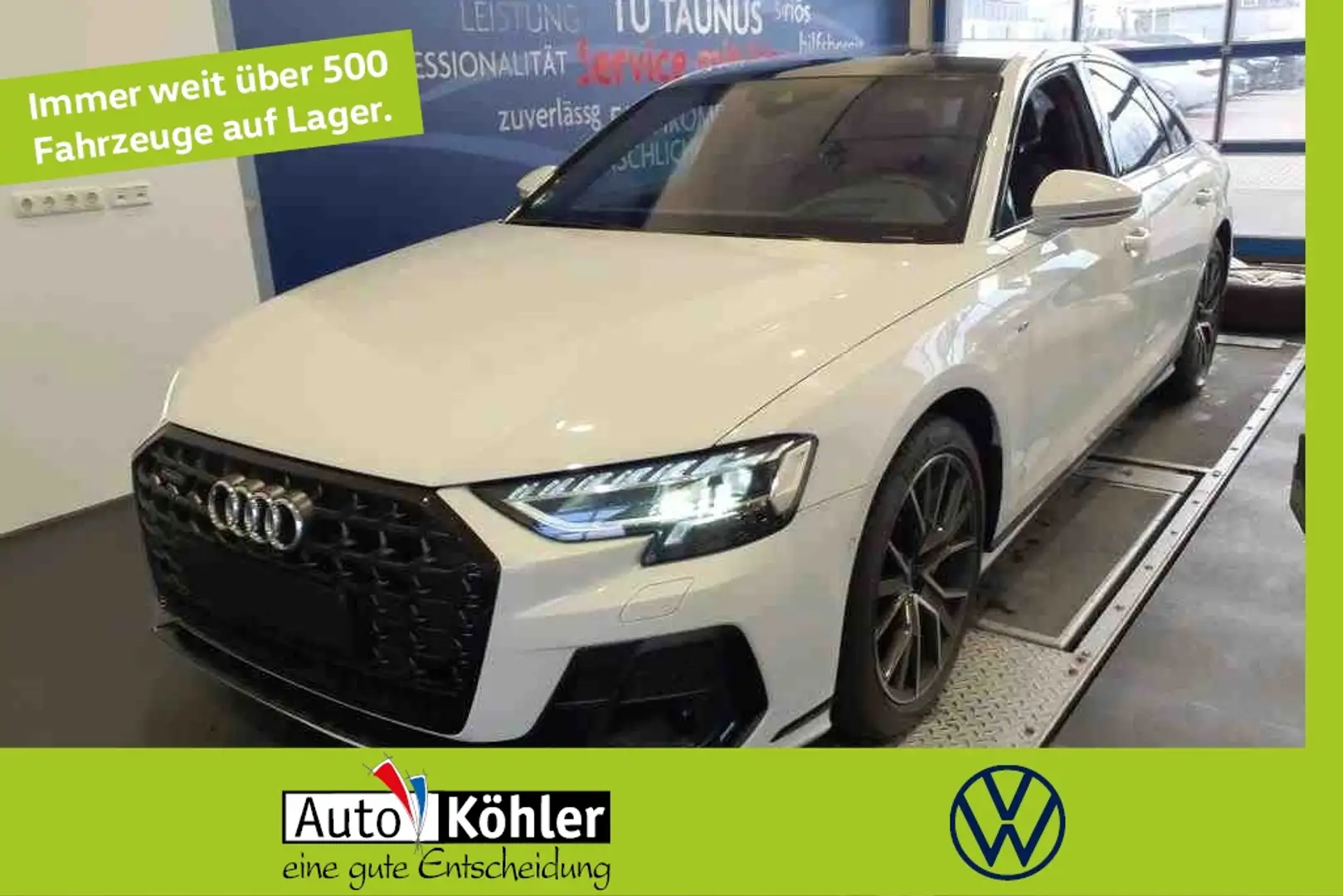 Audi A8 TFSI Matrix/Pano/StHz/Virt/360/ACC/HUD/Kamera Weiß - 1