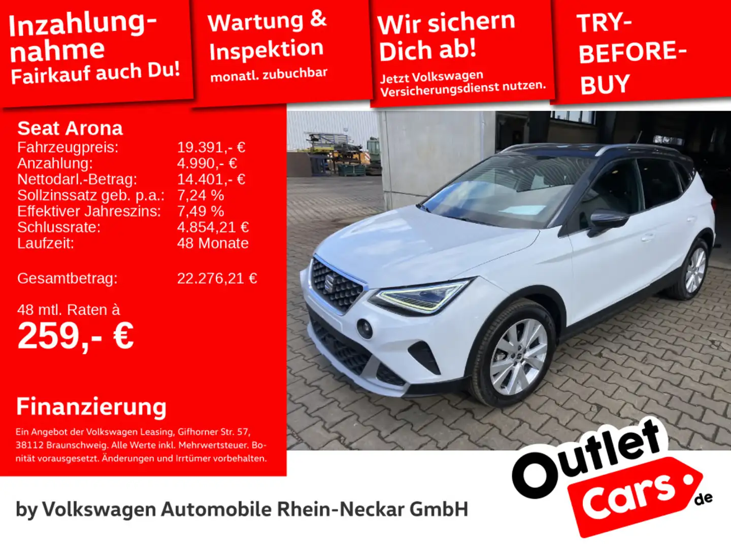 SEAT Arona 1.0 TSI Xperience DSG Navi LED PDC uvm Weiß - 1