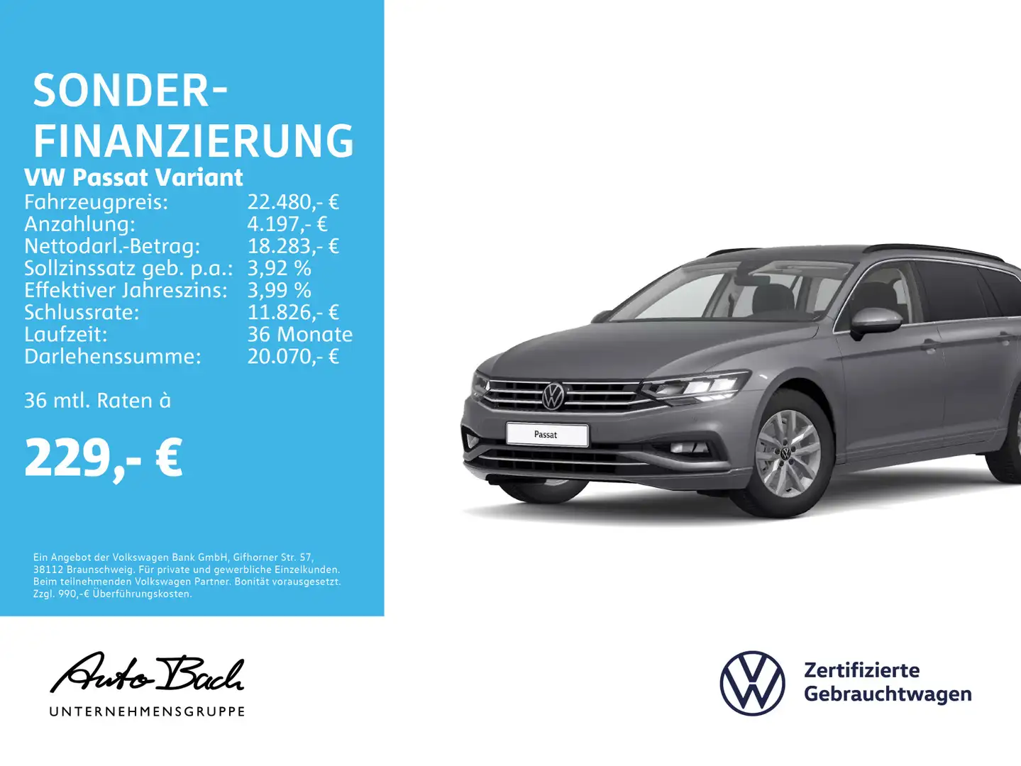 Volkswagen Passat Variant 2.0 TDI "Business" DSG Navi LED D Silber - 1