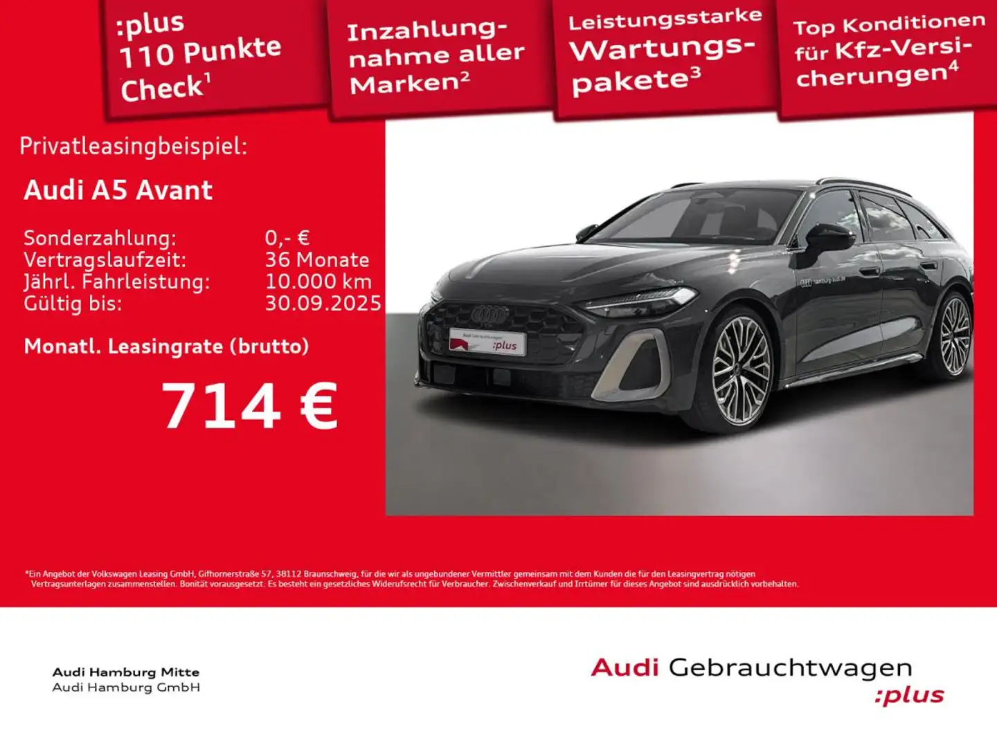 Audi A5 Avant TDI quattro S tronic S line Matrix B&O Grau - 1