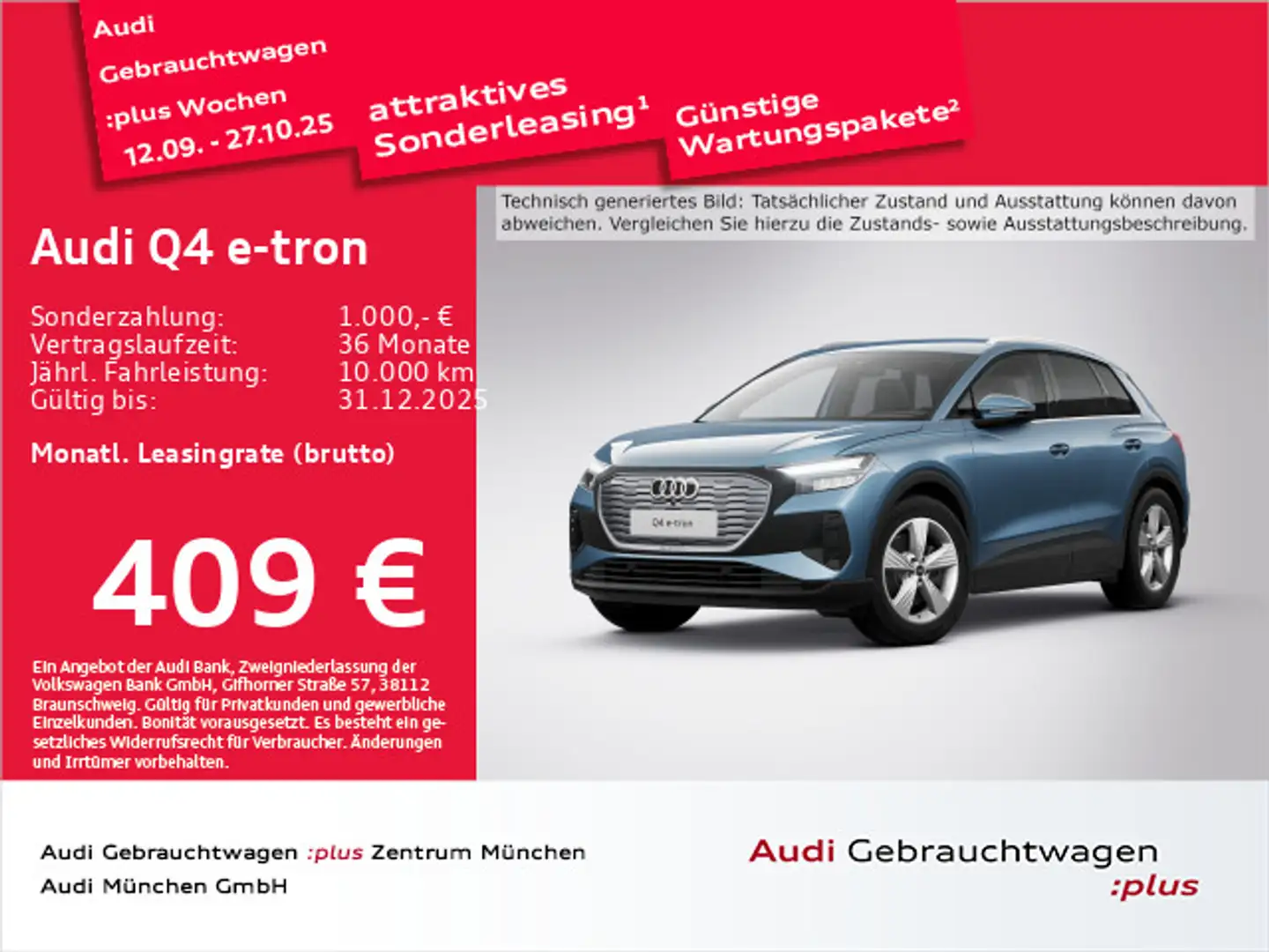 Audi Q4 e-tron 45 Wärmep/ACC/Kamera Blau - 1