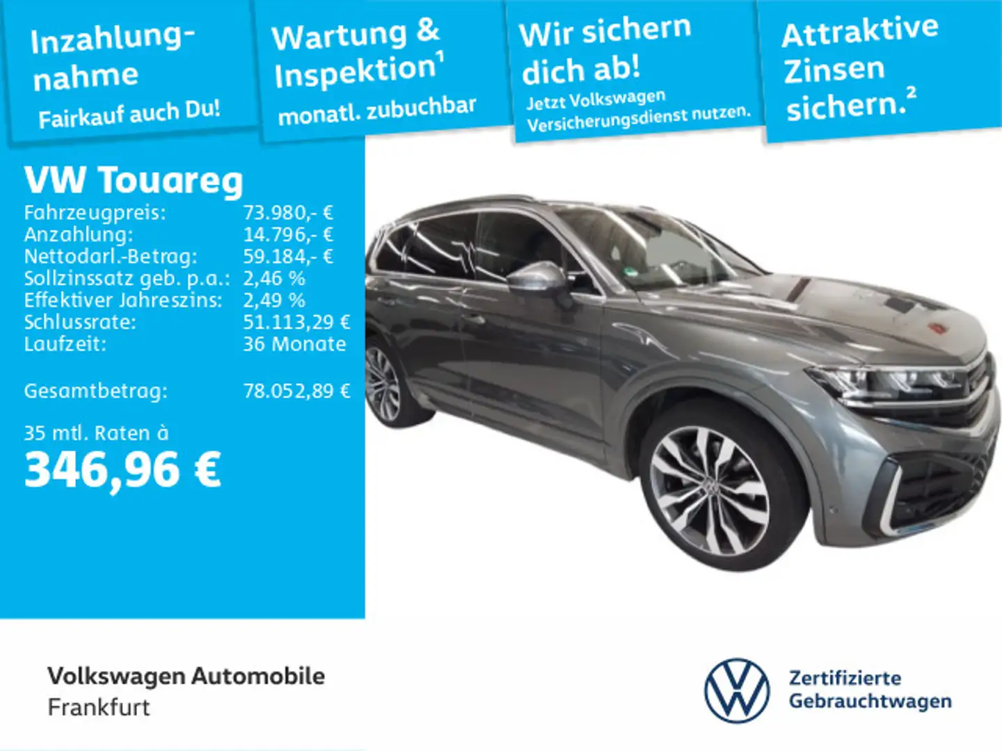 Volkswagen Touareg 3.0 TDI 4Motion R-Line Navi Leder IQ.Lig Grau - 1