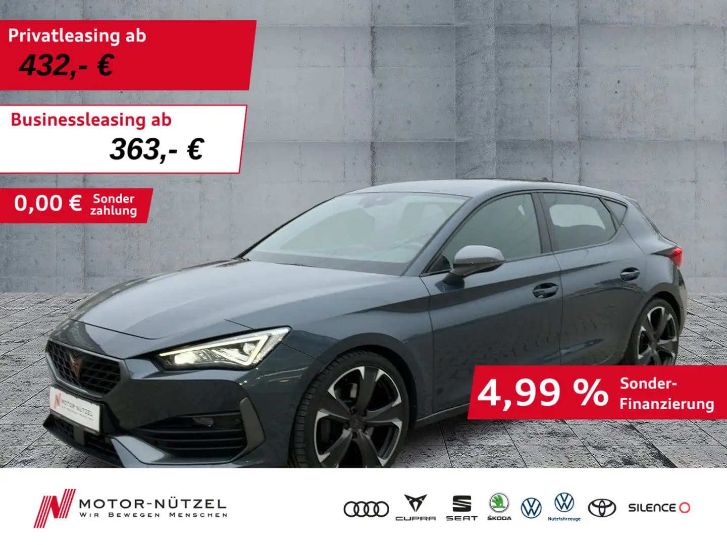 CUPRA Leon VZ 2.0 TSI DSG LED+ACC+DCC+NAVI+APP+SHZ+RFK Grau - 1