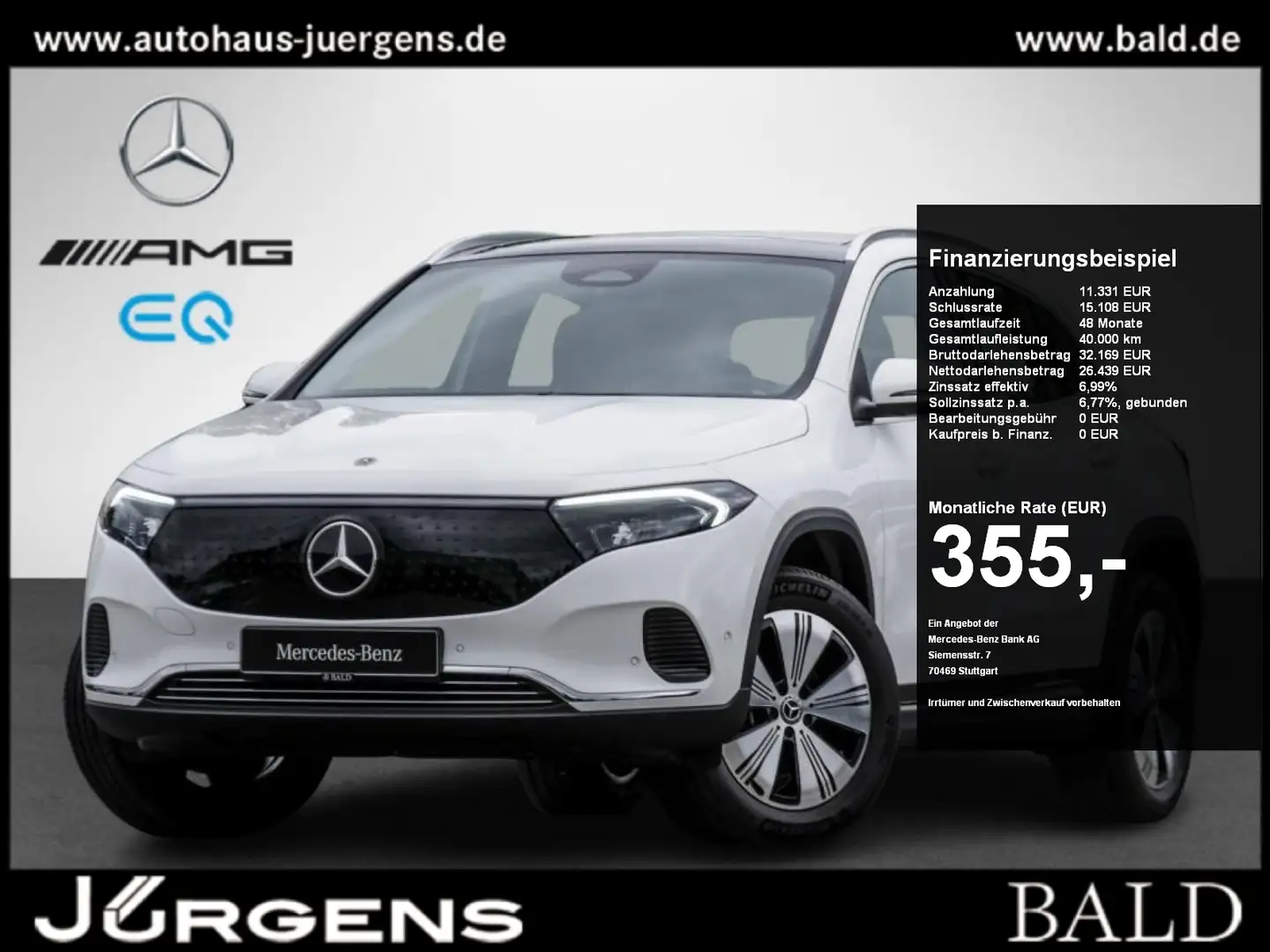 Mercedes-Benz EQA 300 4M Progressive-Advanced/LED/Pano/Burm/18 Weiß - 1