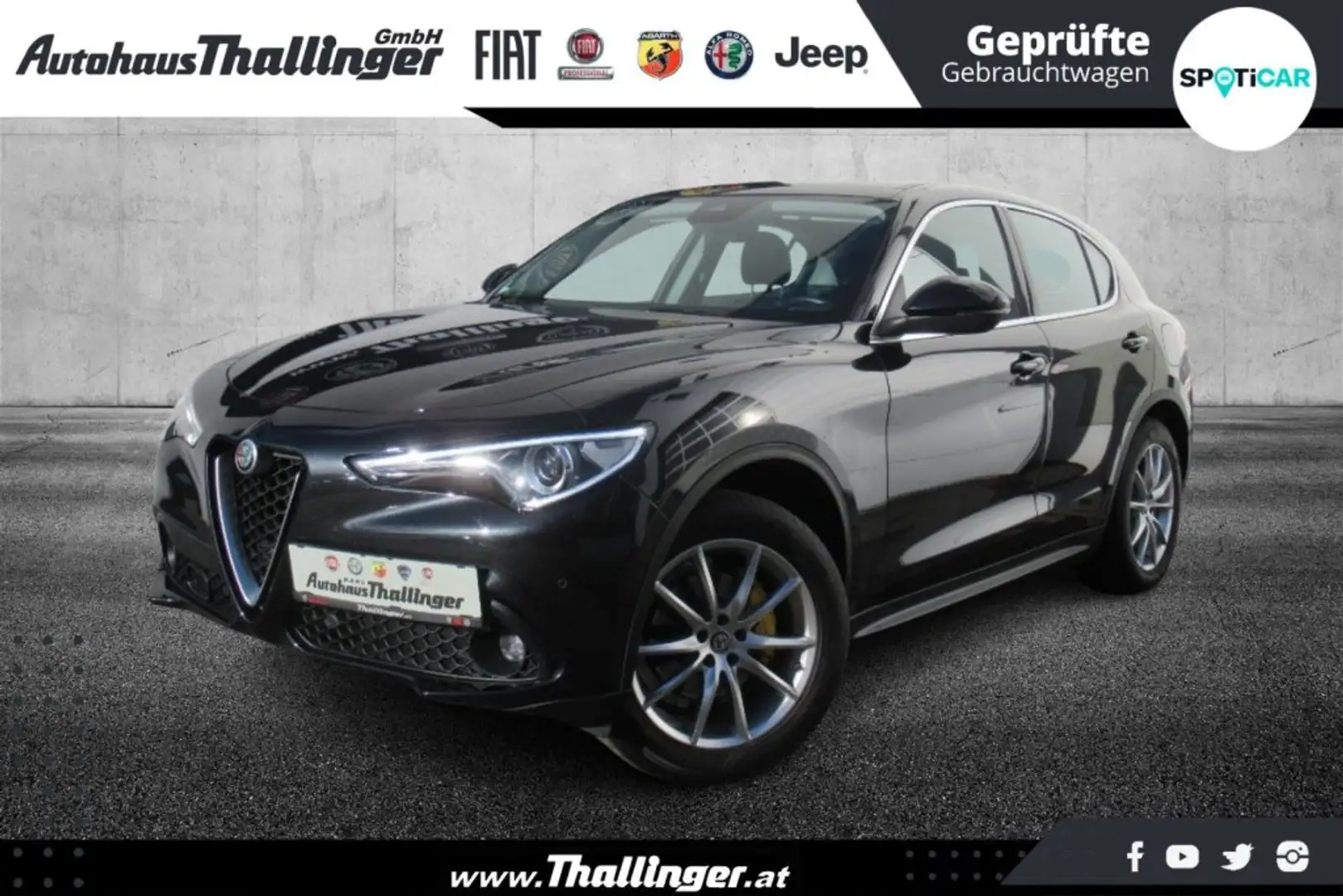 Alfa Romeo Stelvio 2.2 210 AWD Super **GLASDACH**AKTION** Schwarz - 1