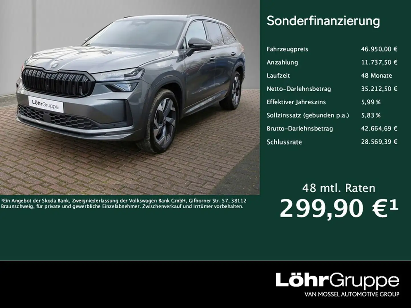 Skoda Kodiaq 2.0 TDI Sportline 7 SITZER|PANO|CANTON|VOLL Grau - 1