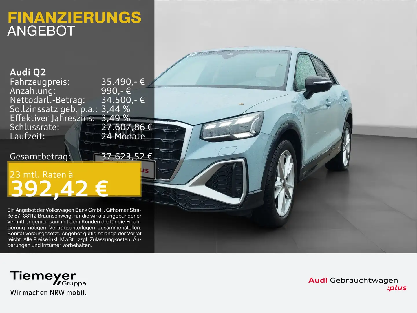 Audi Q2 35 TFSI 2x S LINE LM18 FEINNAPPA AHK ST.HEIZ Grau - 1