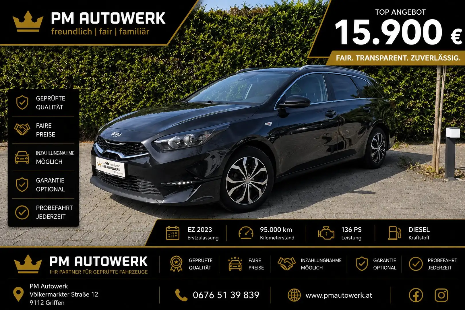 Kia Ceed SW / cee'd SW Ceed SW 1,6 CRDi Silber 48V 1.Besitz Kamera Navi Schwarz - 1