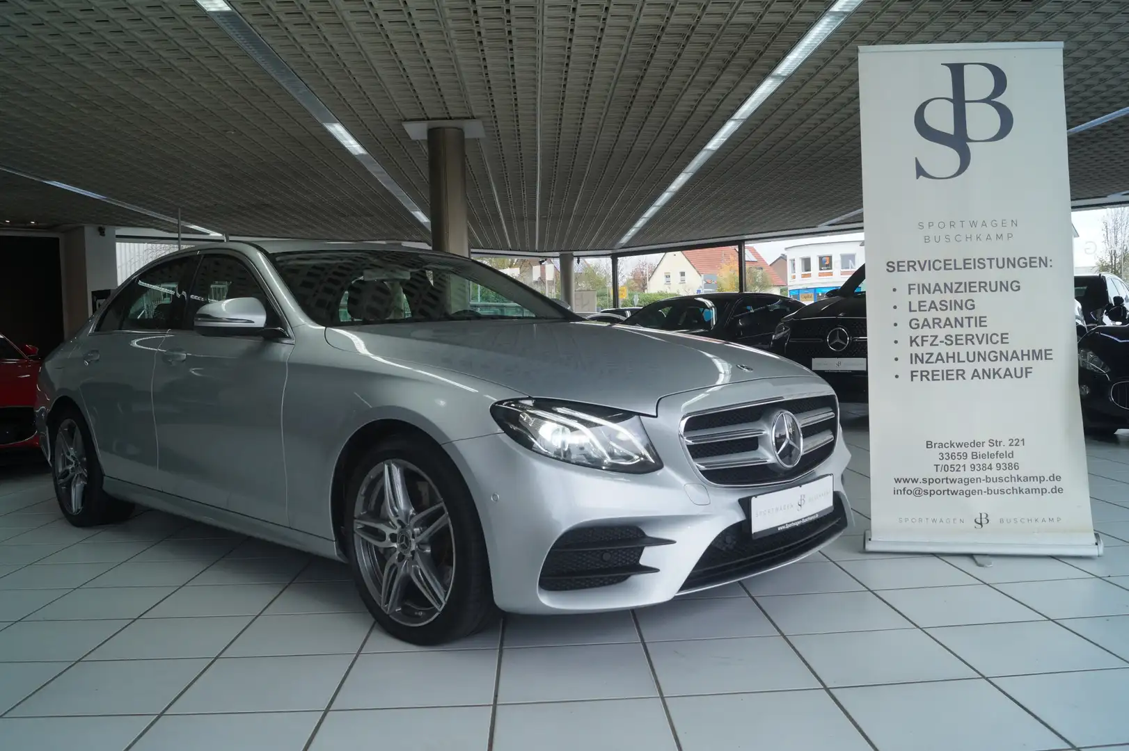 Mercedes-Benz E 400 d 4Matic AMG BURM ACC KAM 19LM STANDHZNG Argent - 1