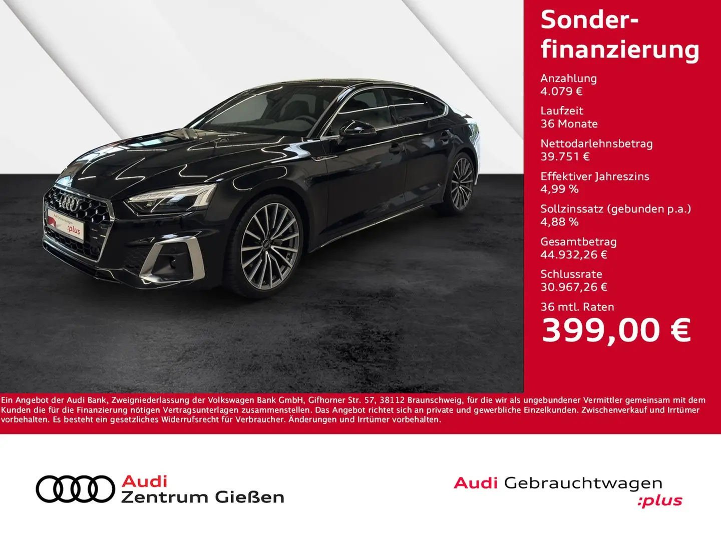 Audi A5 Sportback 40 TDI quattro S line business MATRIX... Schwarz - 1