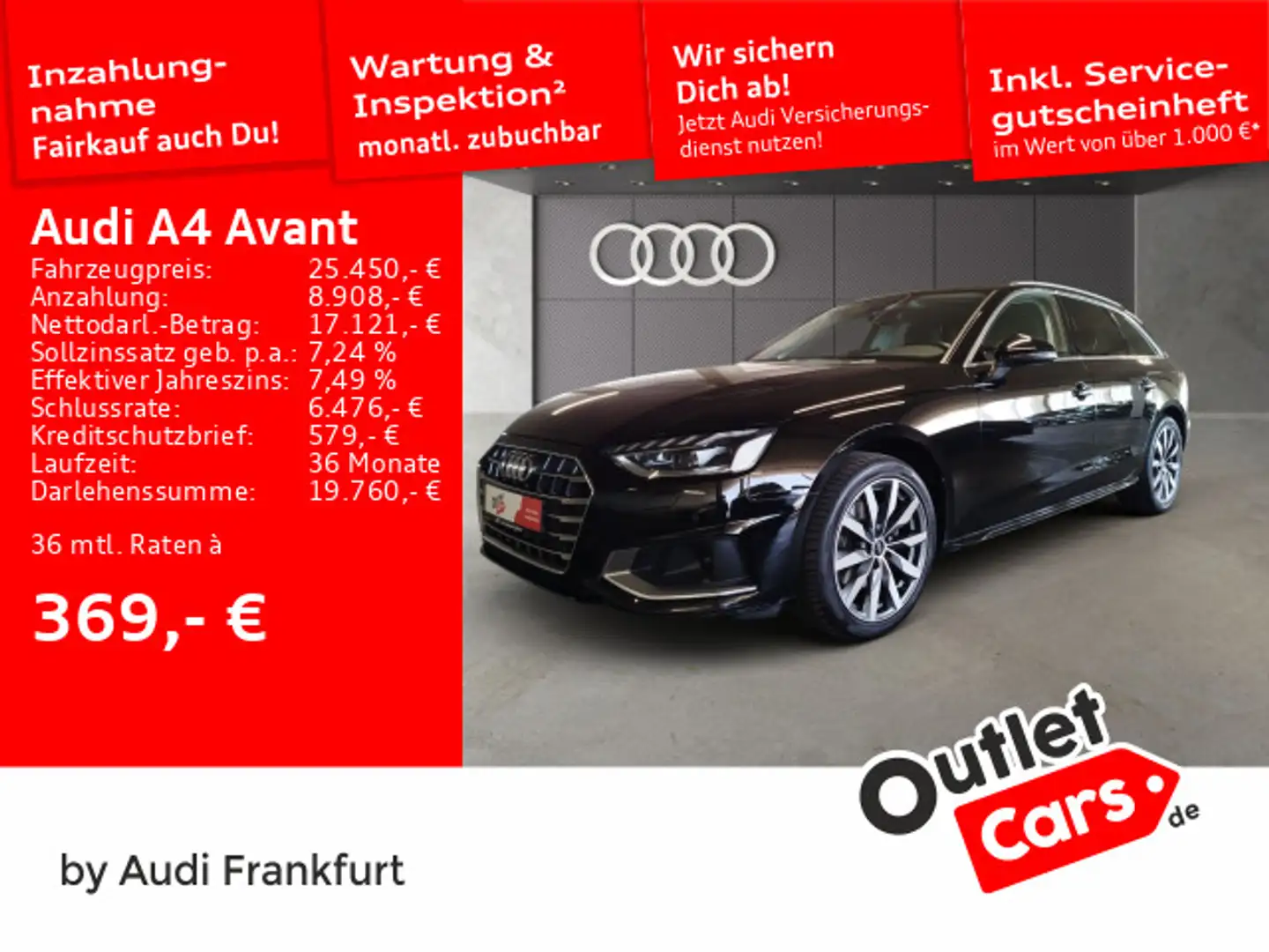 Audi A4 35 TDI S tronic advanced MatrixLED DAB Schwarz - 1