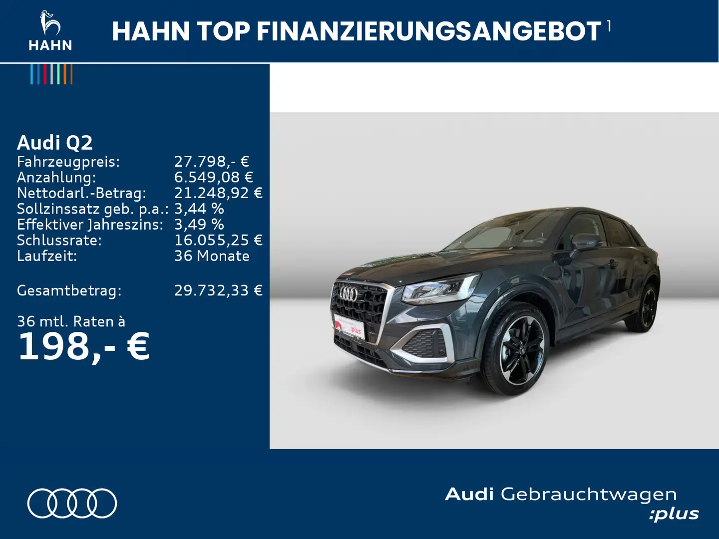 Audi Q2 30TFSI advanced Standhzg Navi AHK LED Virtual Grau - 2