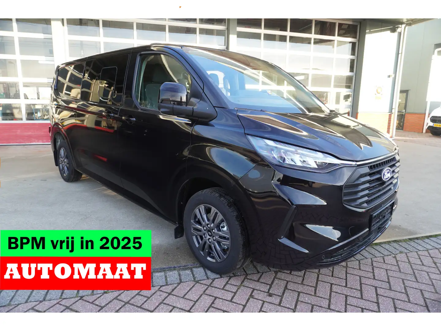 Ford Transit Custom 320L 2.0 TDCI 170PK L2H1 Limited DubbelCabine Auto Zwart - 1
