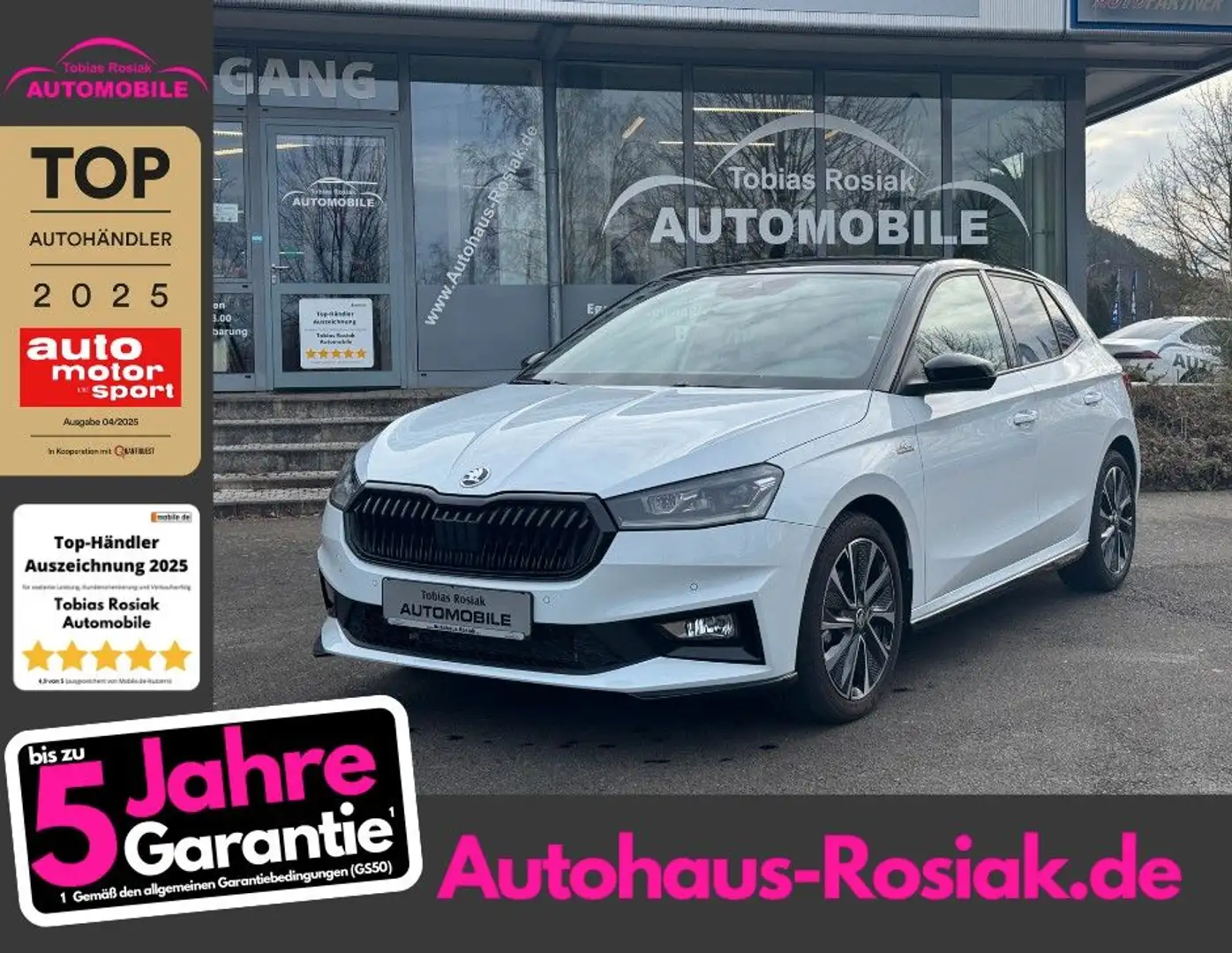Skoda Fabia 1.0 TSI Monte Carlo Pano LED KAMERA LHZ SH Weiß - 1