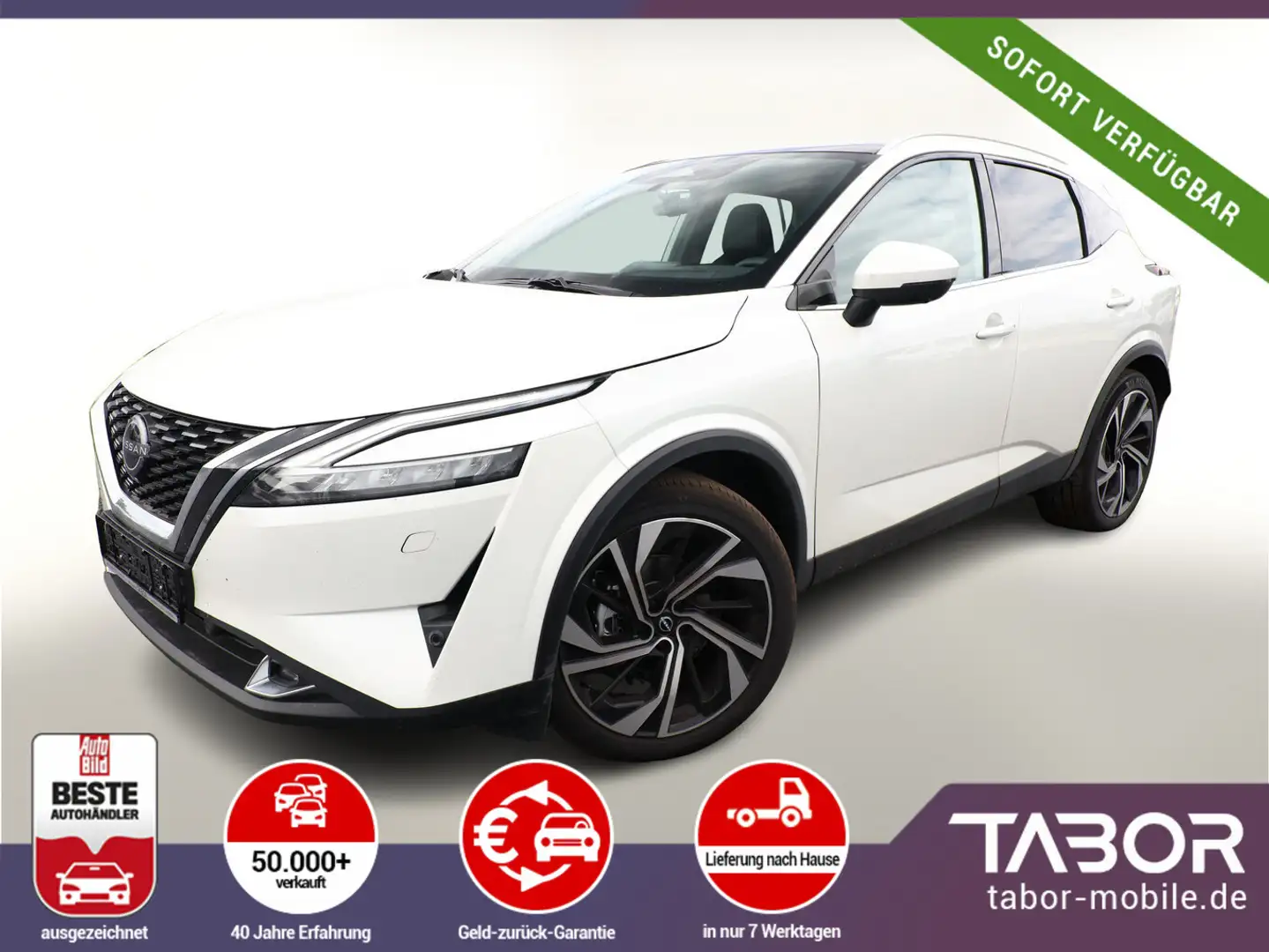 Nissan Qashqai 1.3 MHEV 158 CVT Tekna+ Pano 20Z Bose Weiß - 1