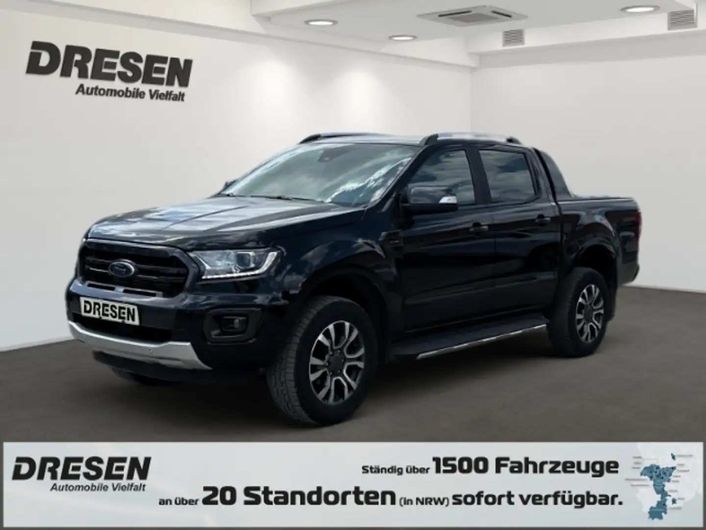 Ford Ranger 4x4 Wildtrak DoKa Automatik StandHZG AHK Navi Lede Fekete - 1