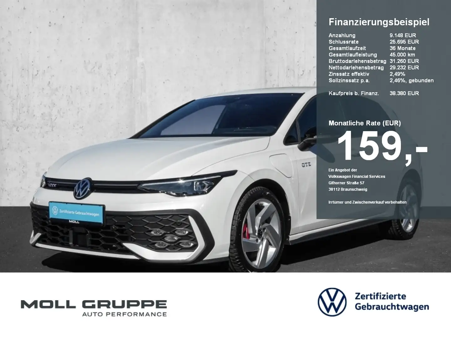 Volkswagen Golf GTE 1.5 eTSI eHybrid DSG ACC AHK AUT FLA LM Weiß - 1