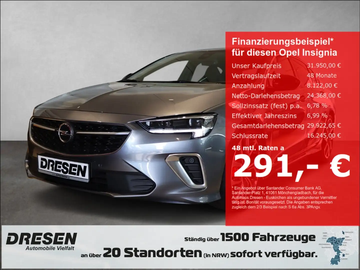Opel Insignia B 4x4 EU6d Grand Sport GSi 2.0/Nappaleder/Beheizba Grijs - 1