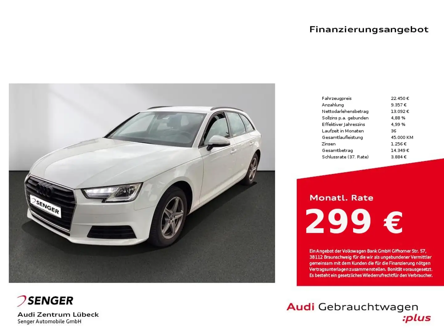 Audi A4 Avant 35 TFSI S tronic Nav Xenon plus GRA Weiß - 1