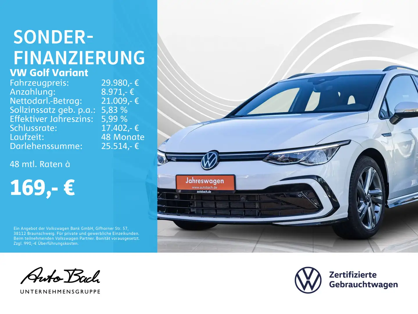 Volkswagen Golf Variant Golf VIII Variant 1.5 eTSI "R-Line" DSG Navi LED Weiß - 1