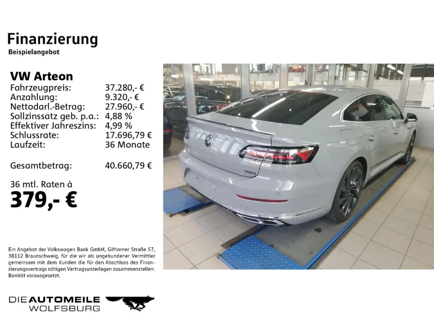 Volkswagen Arteon 2.0 TSI DSG 4Motion R-Line Rückkam/ACC/Mu Grau - 2