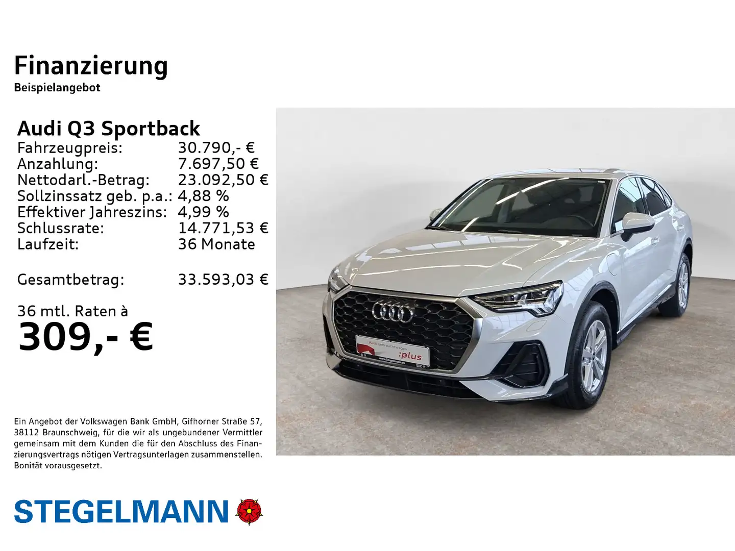 Audi Q3 45 TFSIe S-tronic *AHK*LED*Navi* Blanc - 2