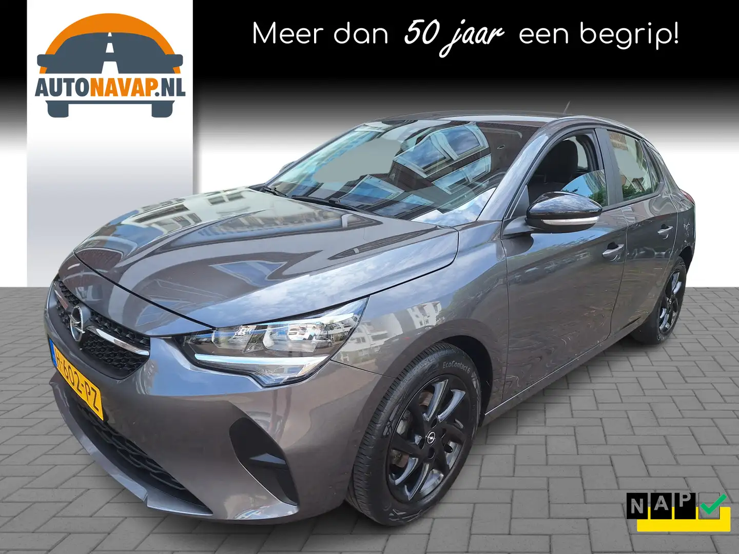 Opel Corsa 1.2 Edition /Navi/Apple/Android/1e Eig/Airco/Garan Grijs - 1