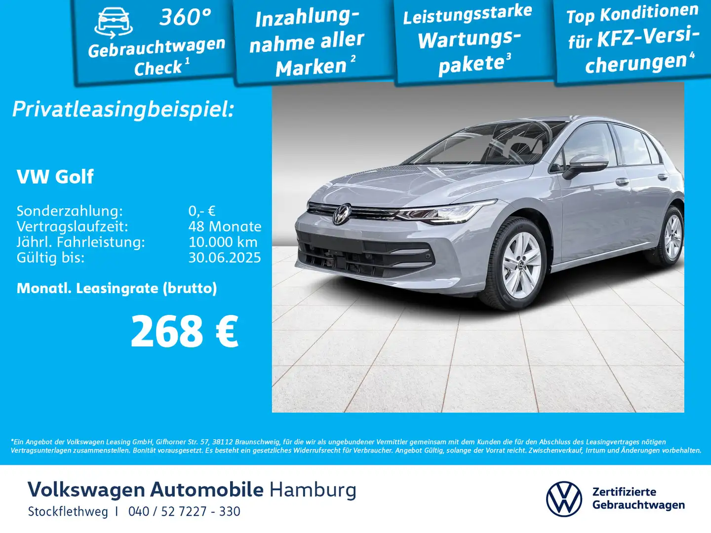 Volkswagen Golf VIII 1.5 TSI Life HeadUp 360°Kamera CarPlay Grau - 1