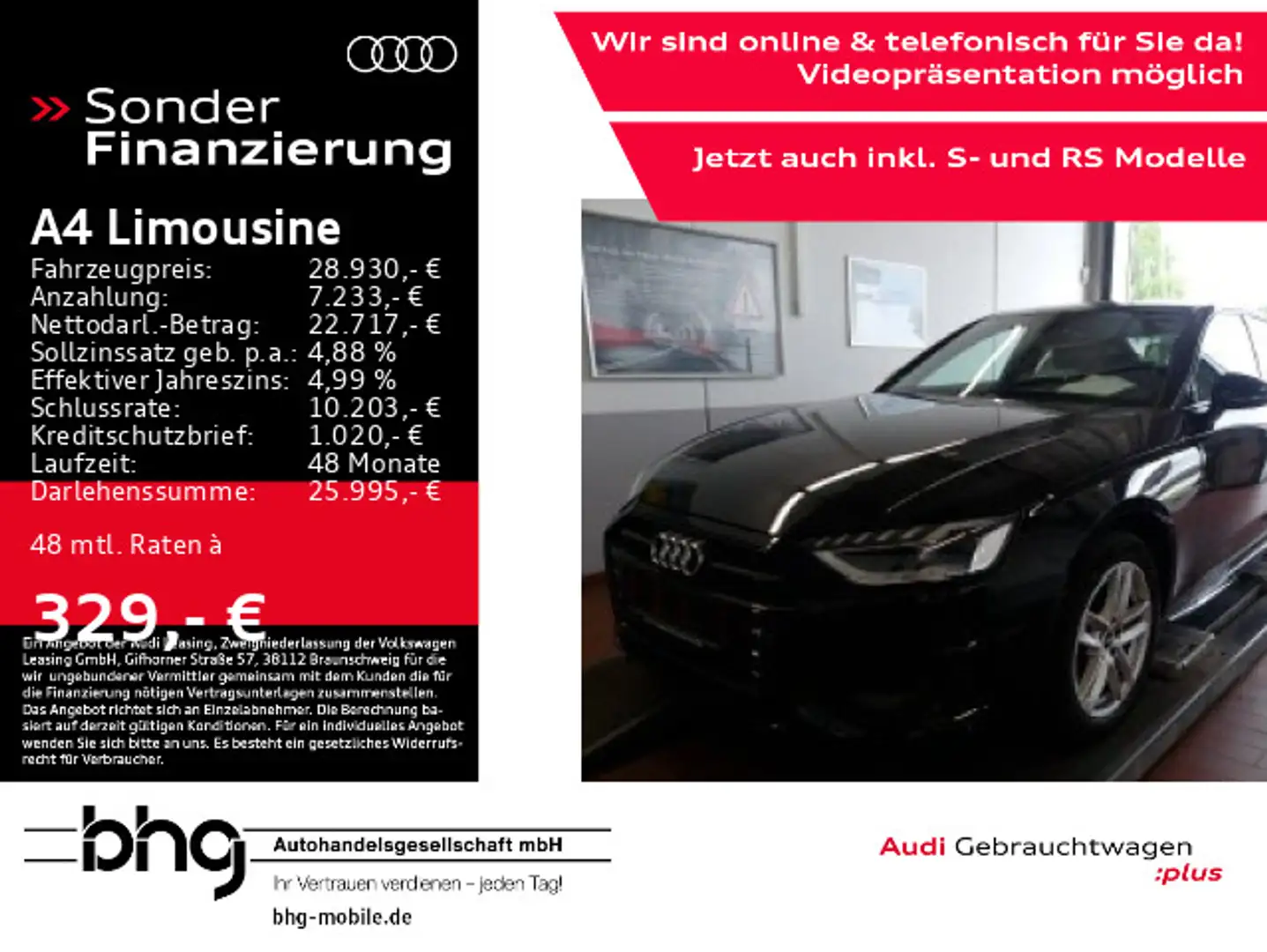Audi A4 40TDI S tronic advanced LED Navi co Schwarz - 1