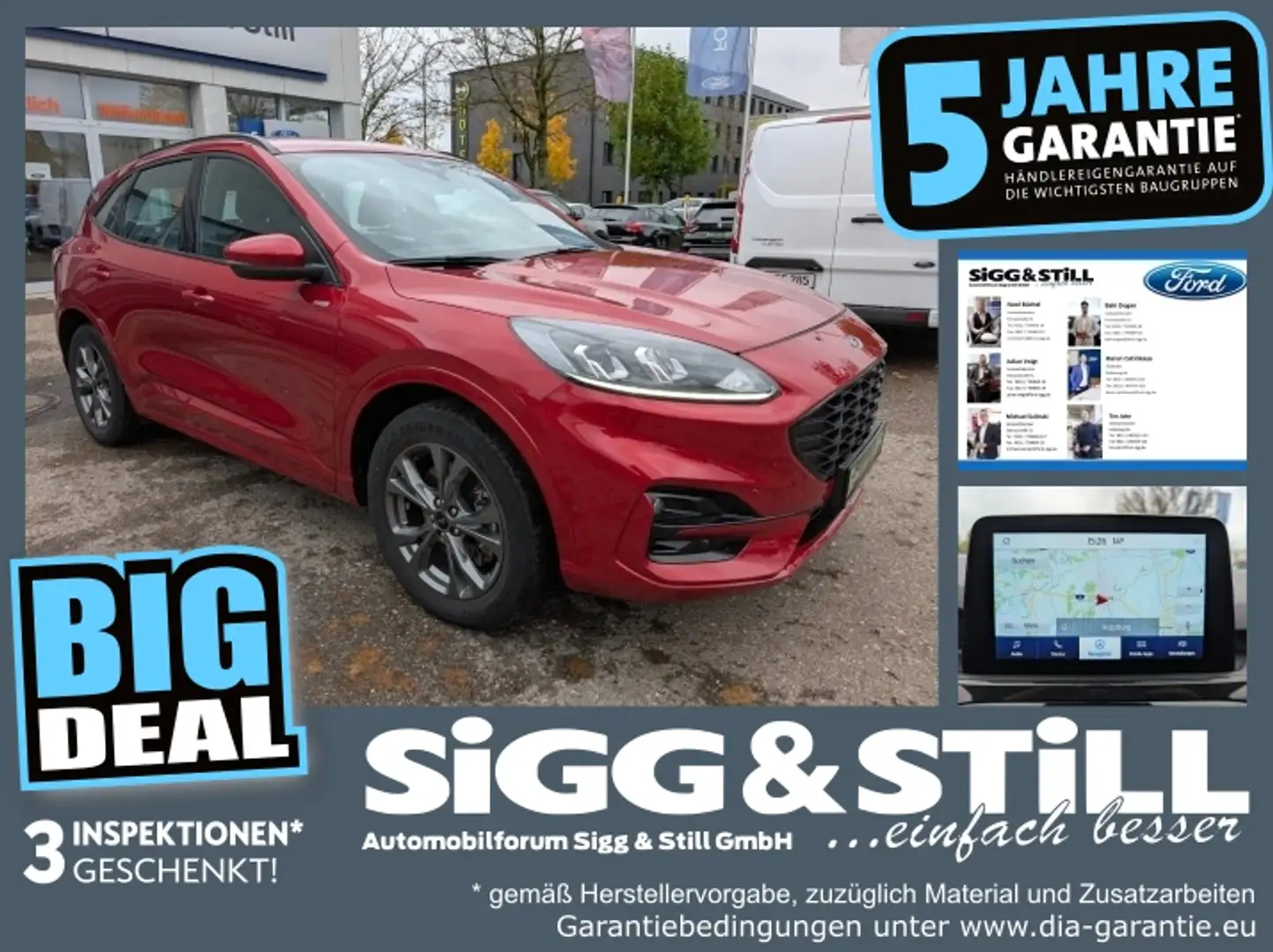 Ford Kuga 2.5 PHEV ST-Line AHK*ACC*NAV*4xSHZ*EL-HECK*PDC Rouge - 1