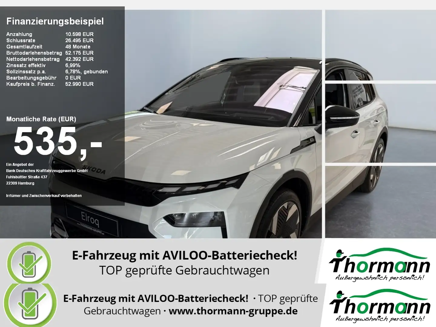 Skoda Elroq 85 Lodge 360-Grad Kam.,4x Sitzheiz,Navi,AHK Blanco - 1