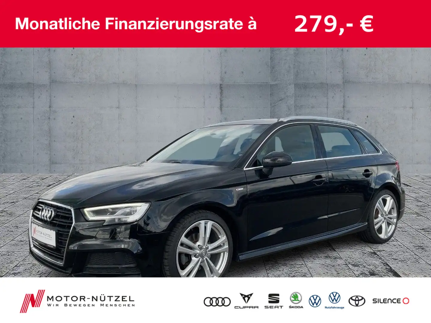 Audi A3 1.5 TSI 2xS-LINE LED+NAV+PDC+GRA+VC Schwarz - 1