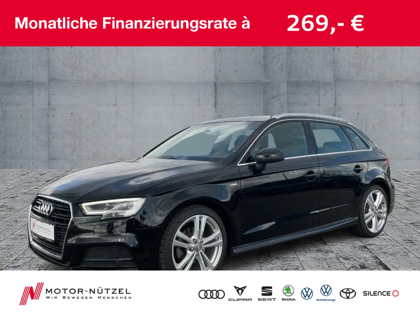Audi A3 1.5 TSI 2xS-LINE LED+NAV+PDC+GRA+VC Czarny - 1