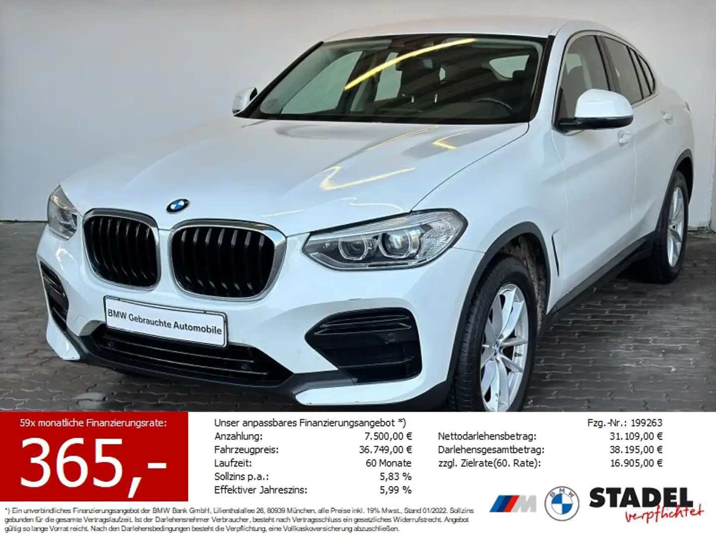 BMW X4 xDr20d Advantage LED.Navi.AHK.DAB.Sitzheiz Blanc - 1
