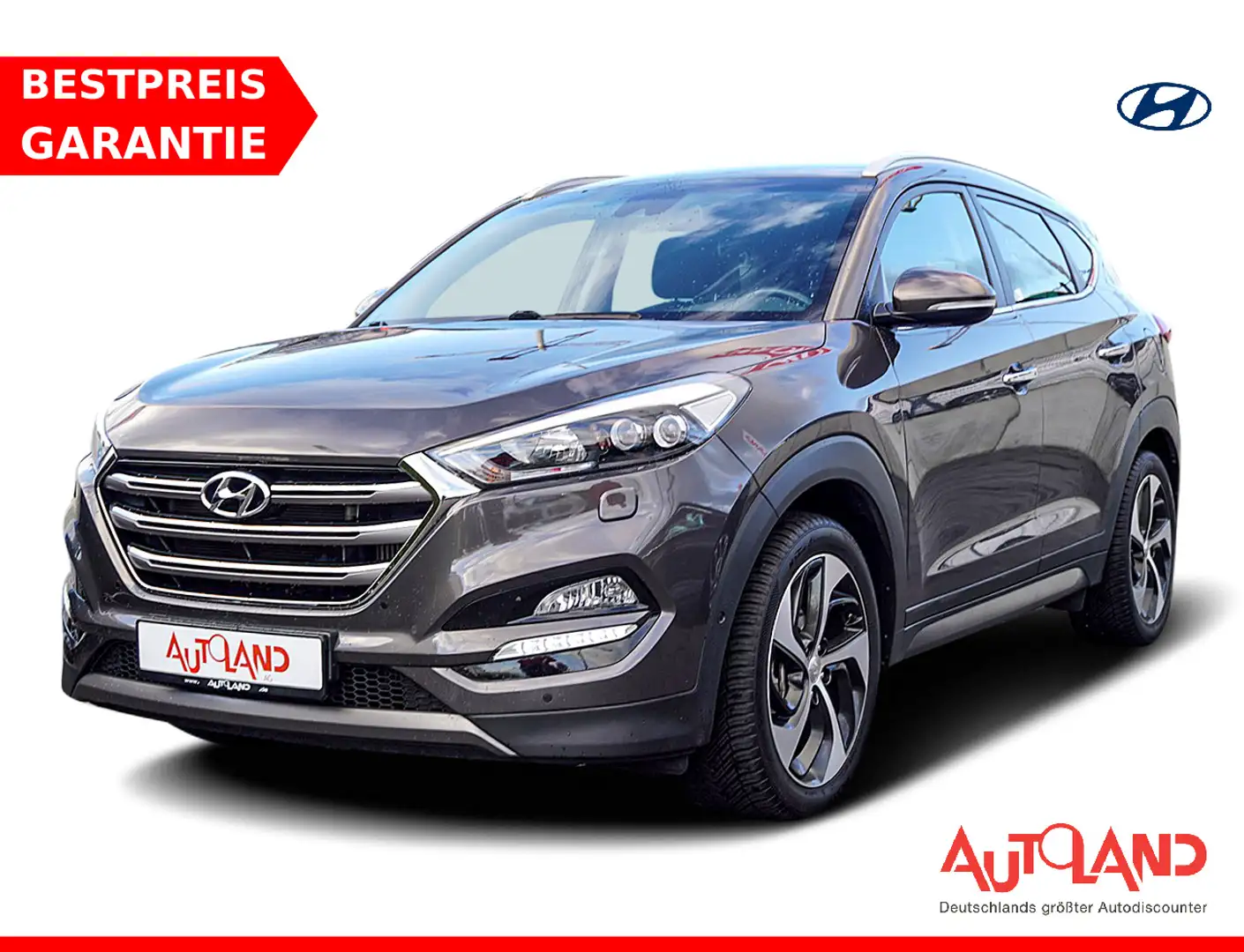 Hyundai TUCSON 2.0 CRDi 4WD LED Navi 4x Sitzheizung PDC AH Brun - 1