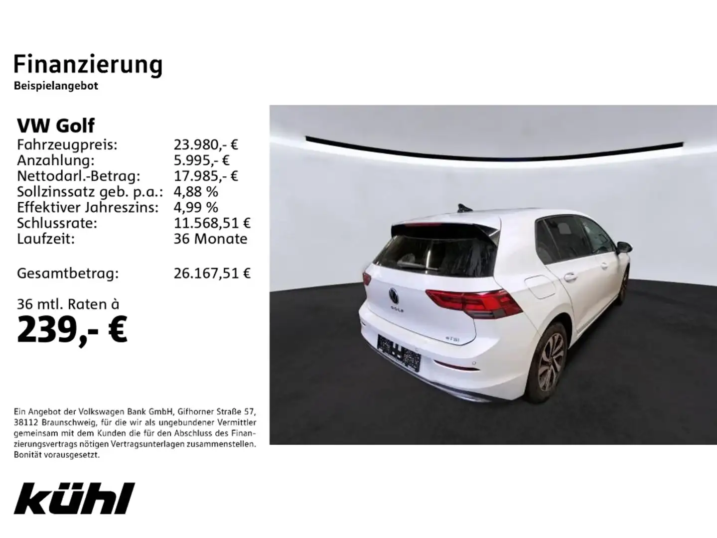 Volkswagen Golf 8 VIII 1.5 eTSI DSG Active LED/ACC/Kamera/A Weiß - 2