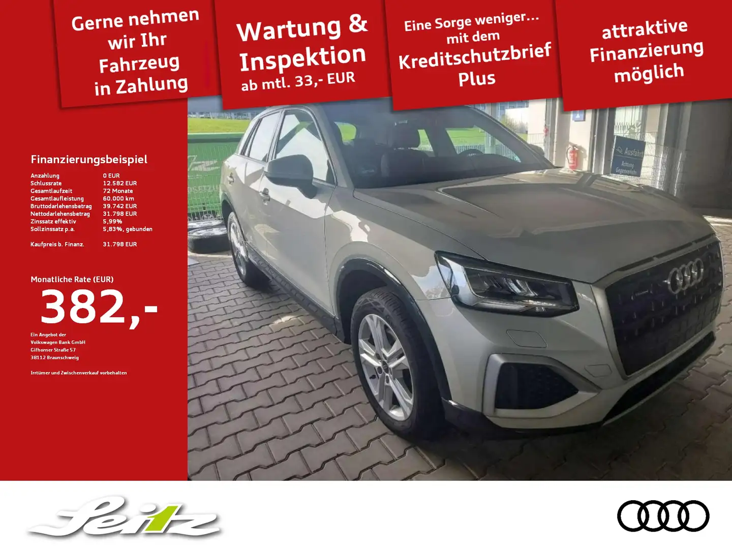 Audi Q2 40 TFSI quattro advanced *AHK*PANO*KAMERA* Argent - 1