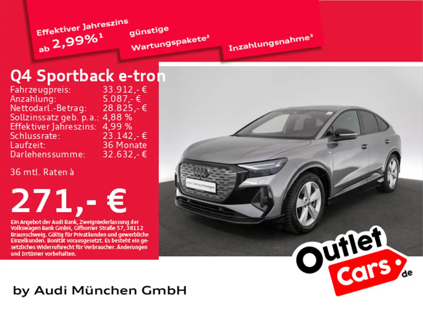 Audi Q4 e-tron 50 qu. S line edition one Pa Grau - 1