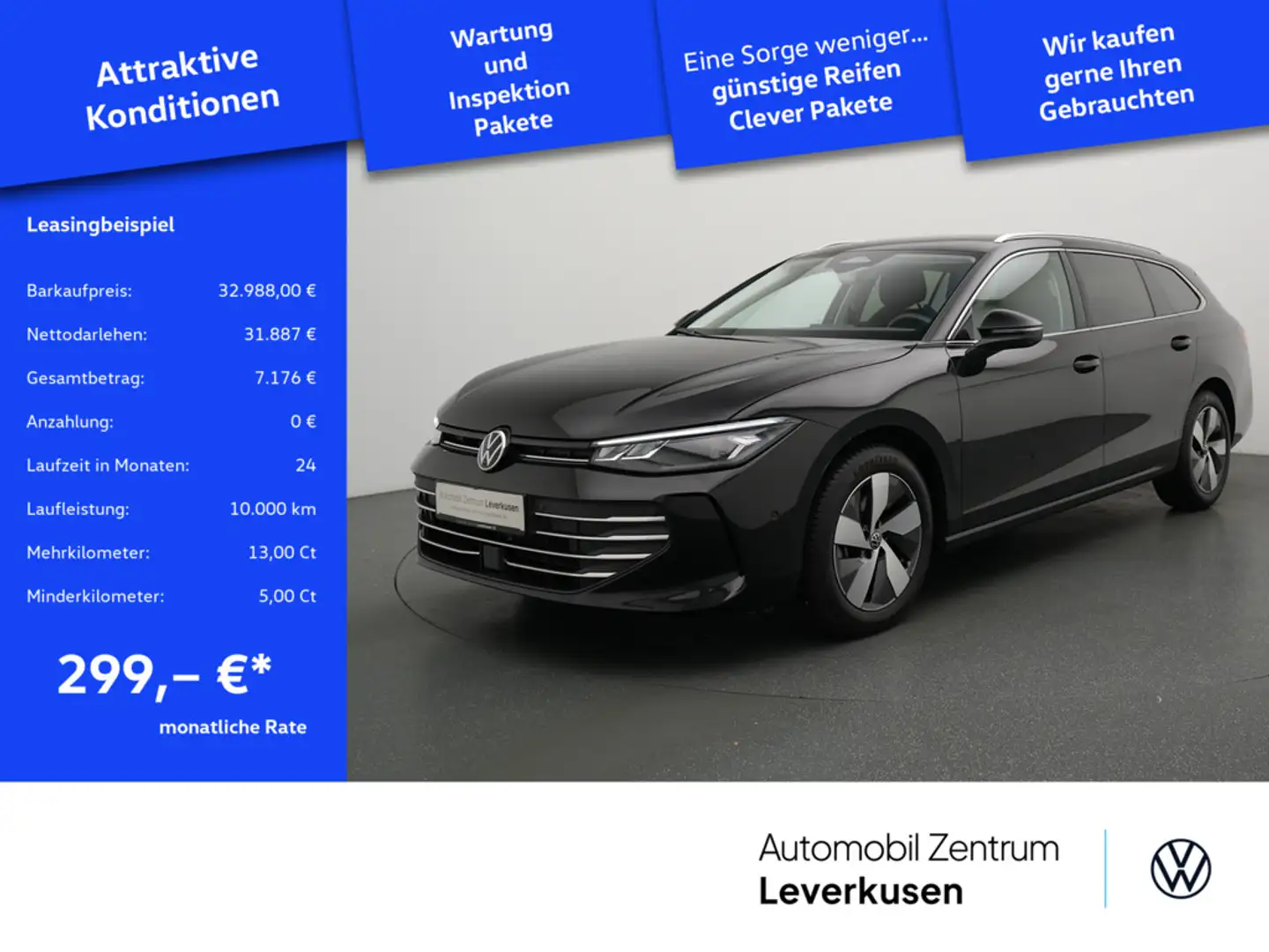 Volkswagen Passat Business ACC AHK LEDER NAVI KAM 360° V Schwarz - 1