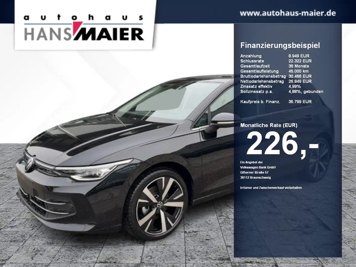 Volkswagen Golf Style 1.5 eTSI DSG Kamera VC Navi ACC Zwart - 1