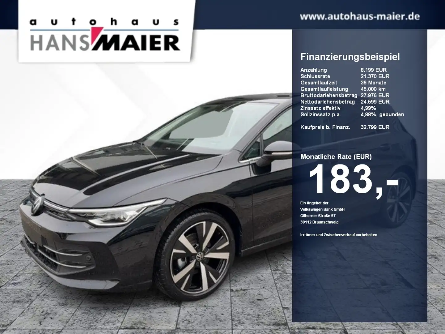 Volkswagen Golf Style 1.5 eTSI DSG Kamera VC Navi ACC Schwarz - 1