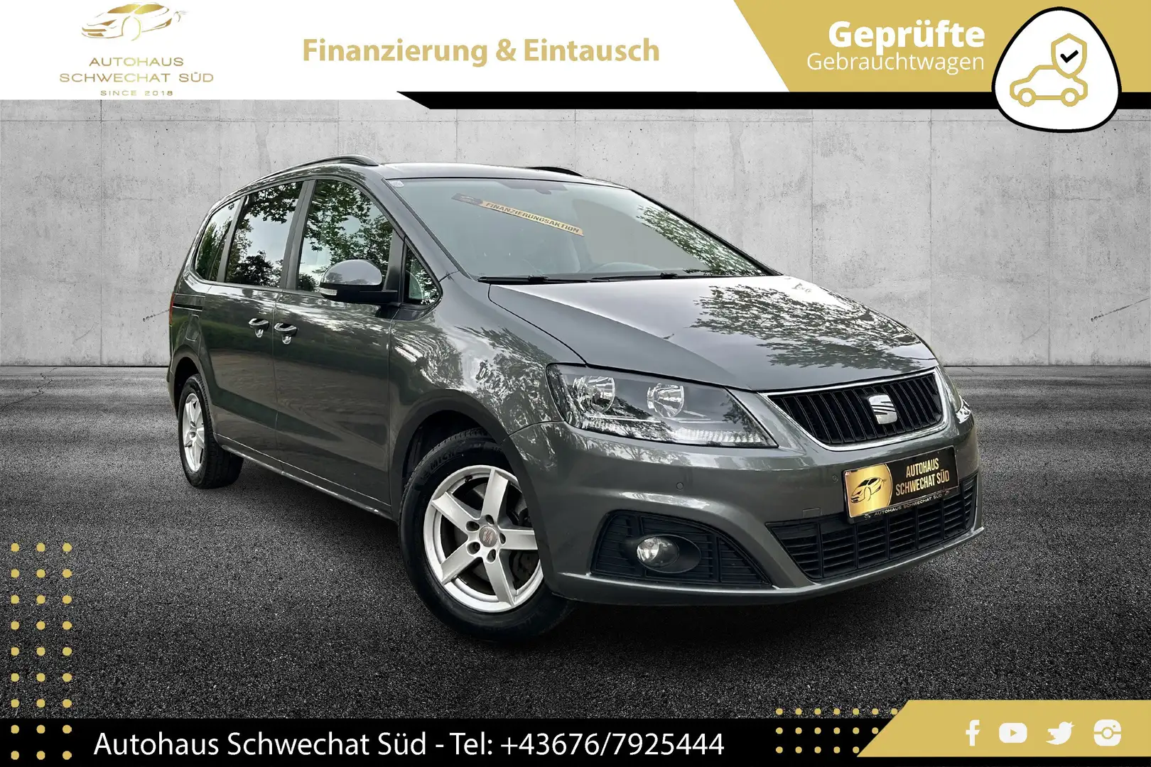 SEAT Alhambra 2,0 TDI Reference // 7-SITZER // 1.BESITZ // Beige - 1