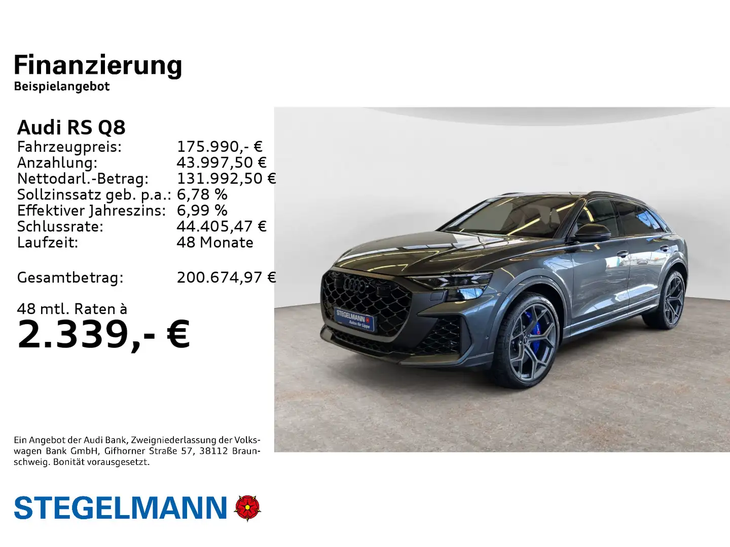 Audi RS Q8 SUV performance tiptronic AHK PANO B&O RS- Grau - 2